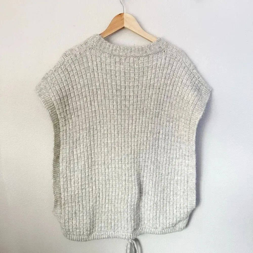 UNIVERSAL THREAD | Gray Knit Sweater Vest OS One Size Sleeveless Drawstring Tie - Image 8