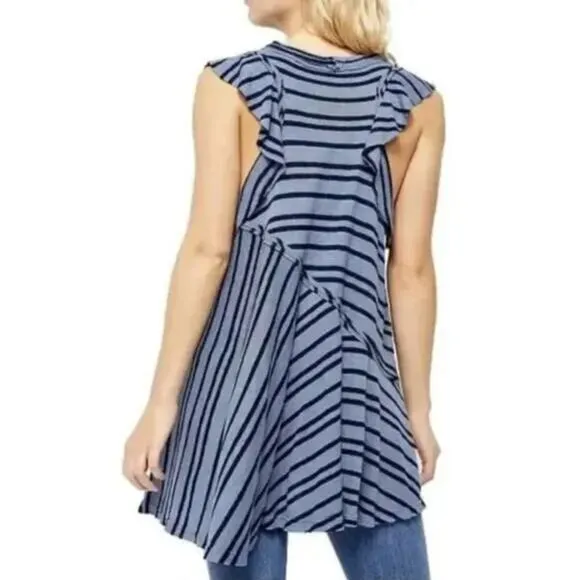 New! Free People Between The Lines Tunic Top dress in blue , size‎ XS - Image 2