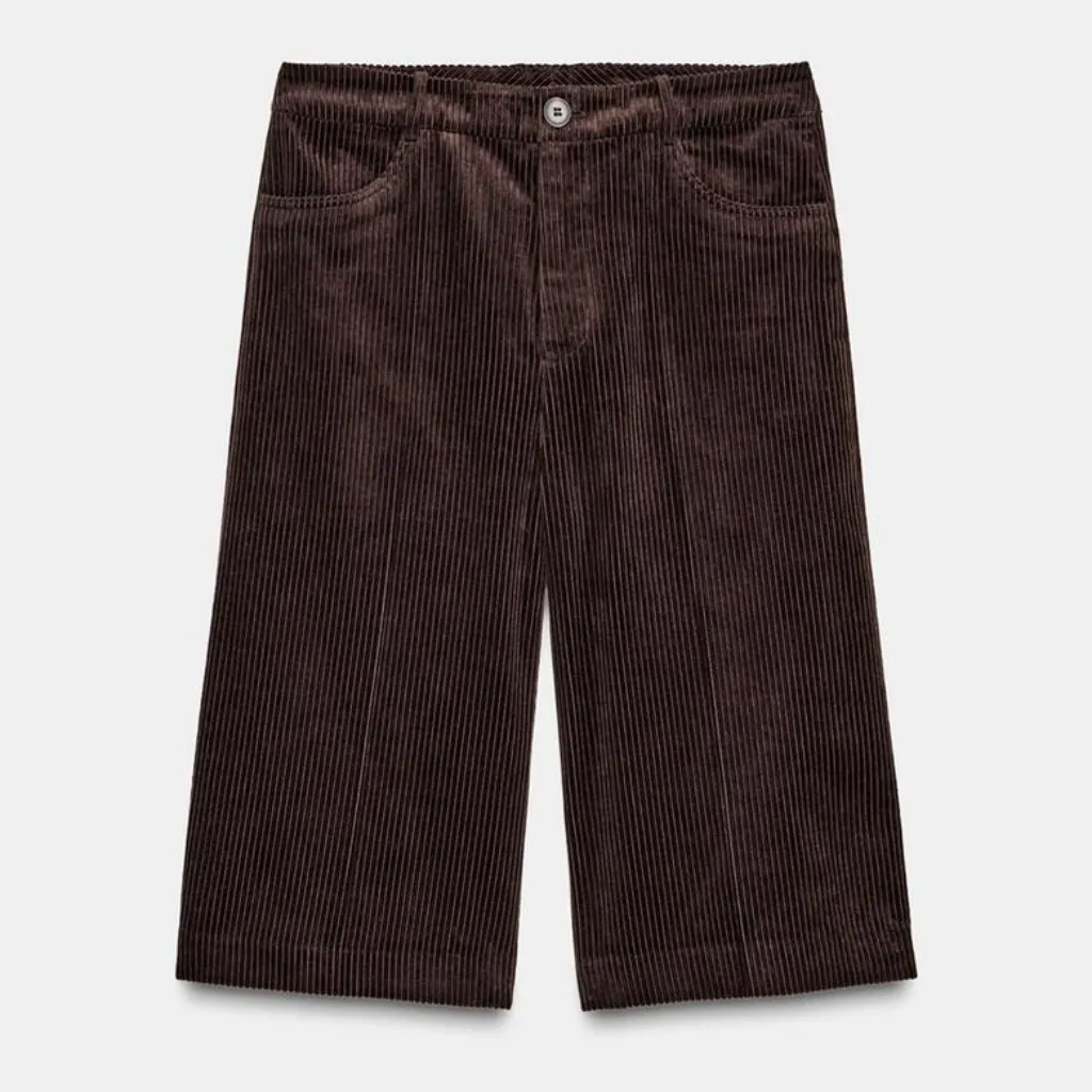 NWOT ZARA ZW CORDUROY BERMUDA SHORTS Chocolate Brown SZ - Image 8