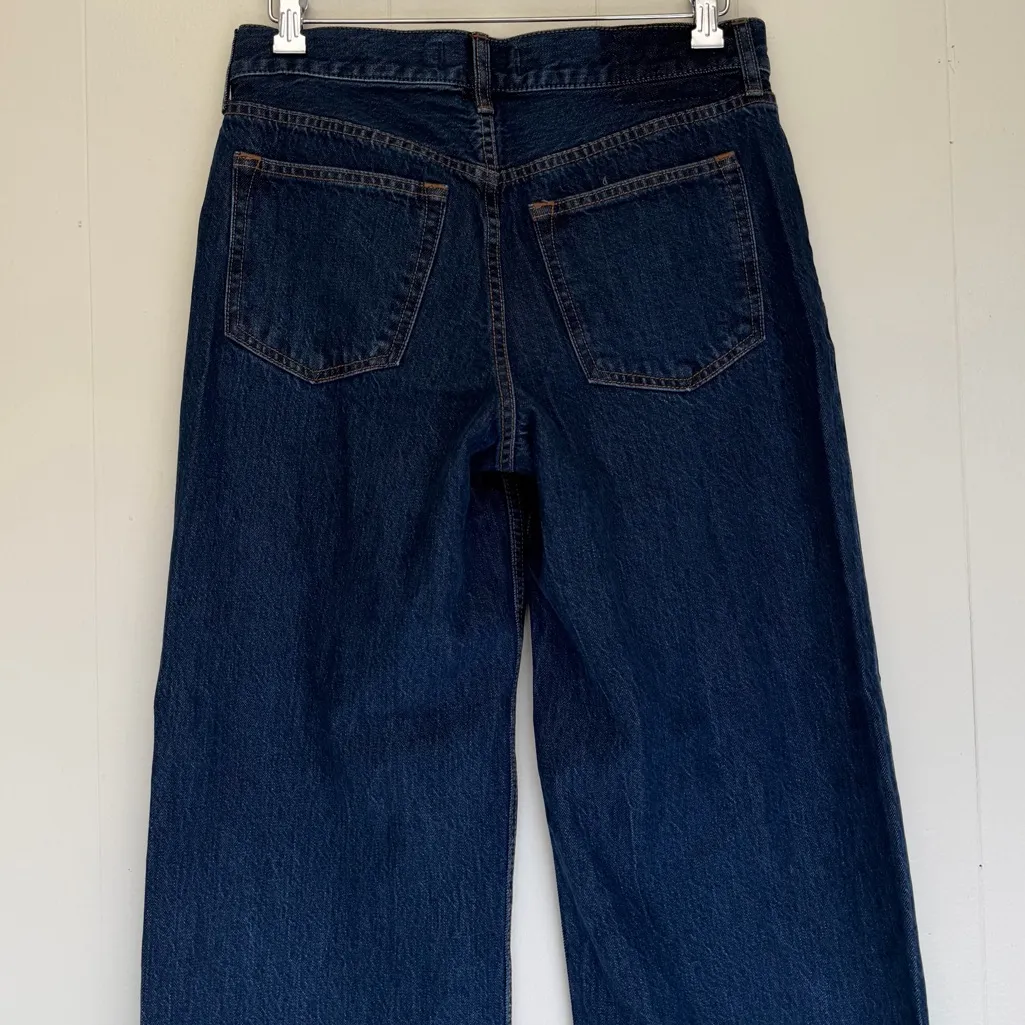 ABERCROMBIE & FITCH Ultra Loose Low Rise Jeans Dark Wash Size 25 - Image 7