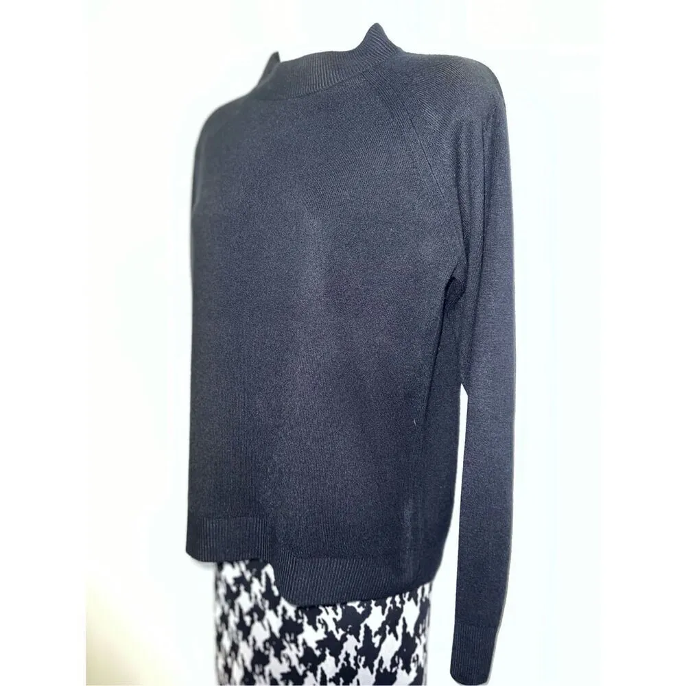 Women’s Black Lightweight Knit Sweater Mock Neck MEDIUM - Image 3