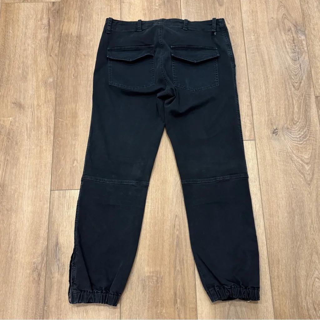 🌟NILI LOTAN🌟 CROPPED MILITARY UTILITY TWILL JOGGER PANTS WASHED BLACK SZ 4 - Image 7