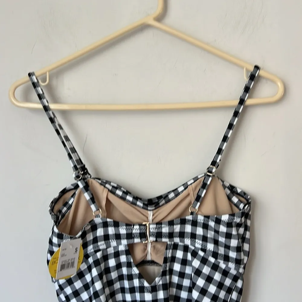 Motherhood Maternity New Bounceback Postpartum Black Gingham Swimsuit Sz Small + - Image 11