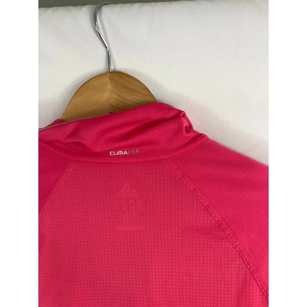 Adidas Climalite Pink Full Zip Sweatshirt Size Small - Image 5