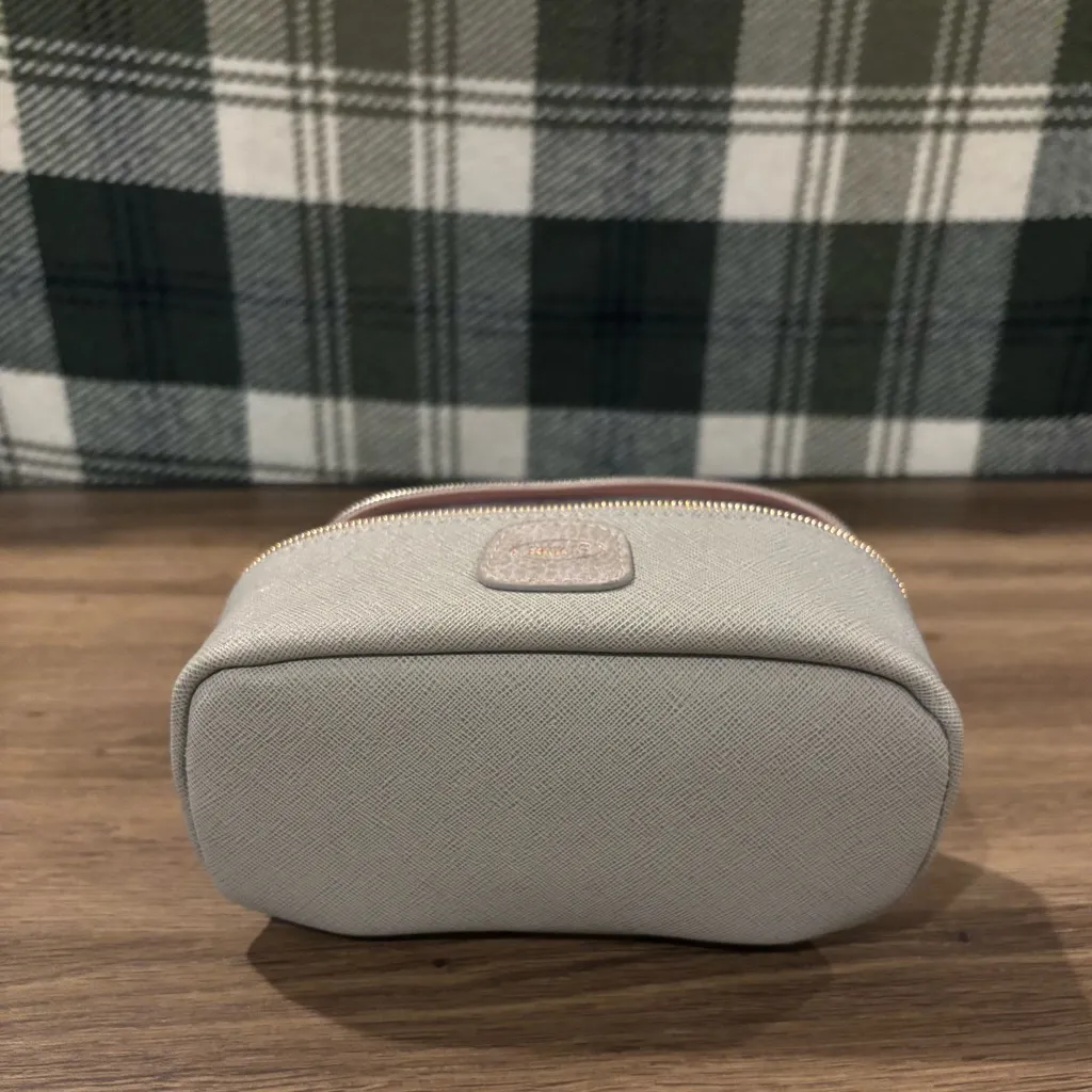 Brics Qatar Airways Travel Makeup Case Grey Rose Gold Cosmetic Pouch Toiletry Pink - Image 5