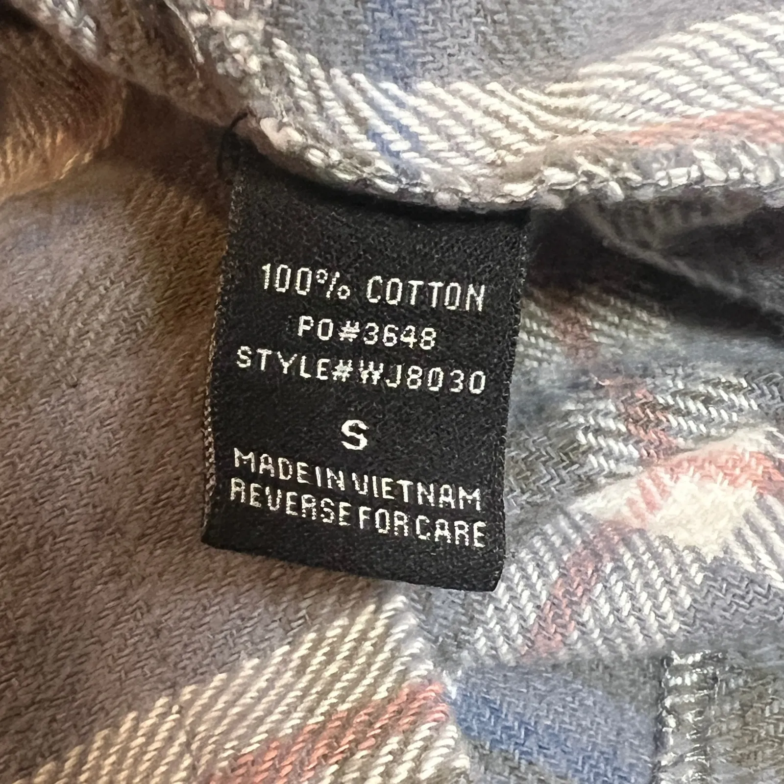 Timing Cropped Plaid Button-Up Jacket Gray Blue Check Size Small - Image 7