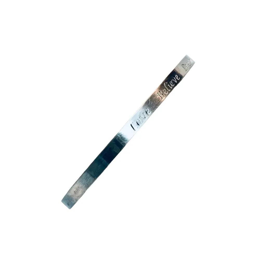 NVC 925 Sterling Silver Love Believe Dream Cuff Bracelet - Image 4