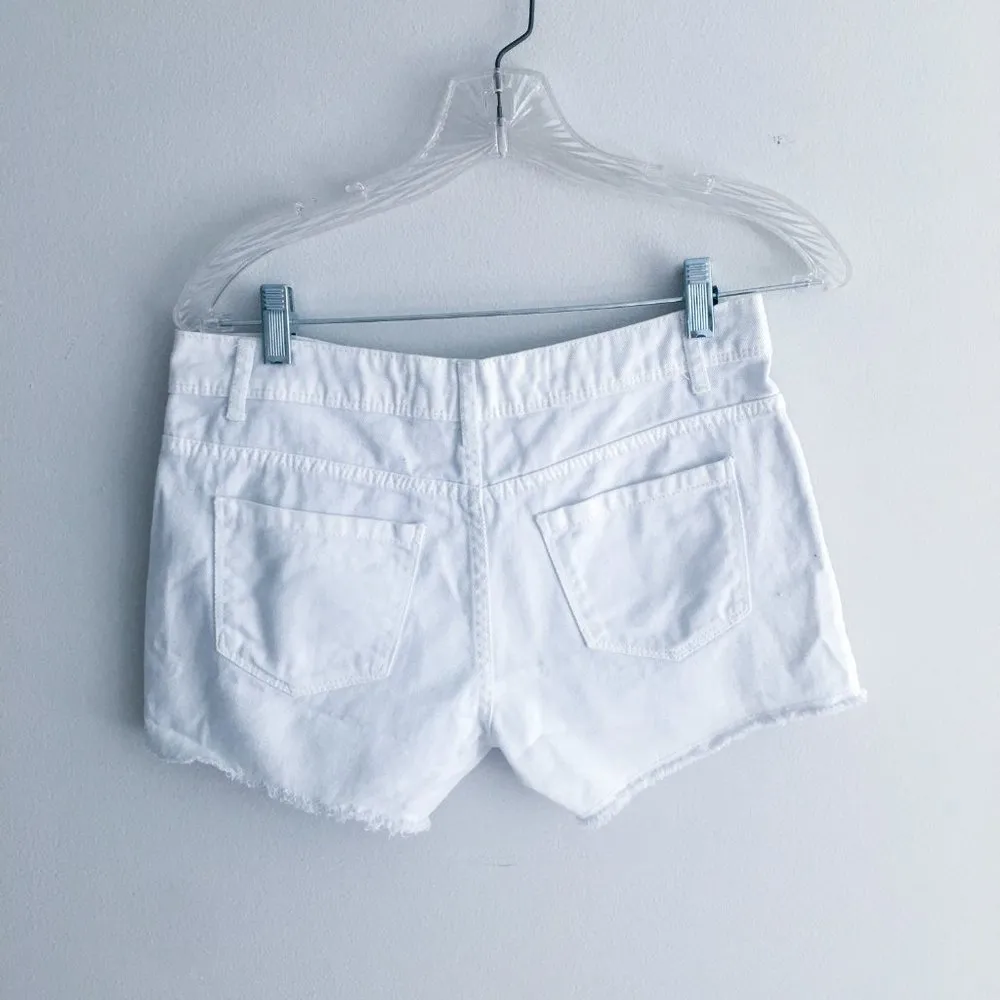 Primark   Cutoff White Denim Jean Shorts - Image 2