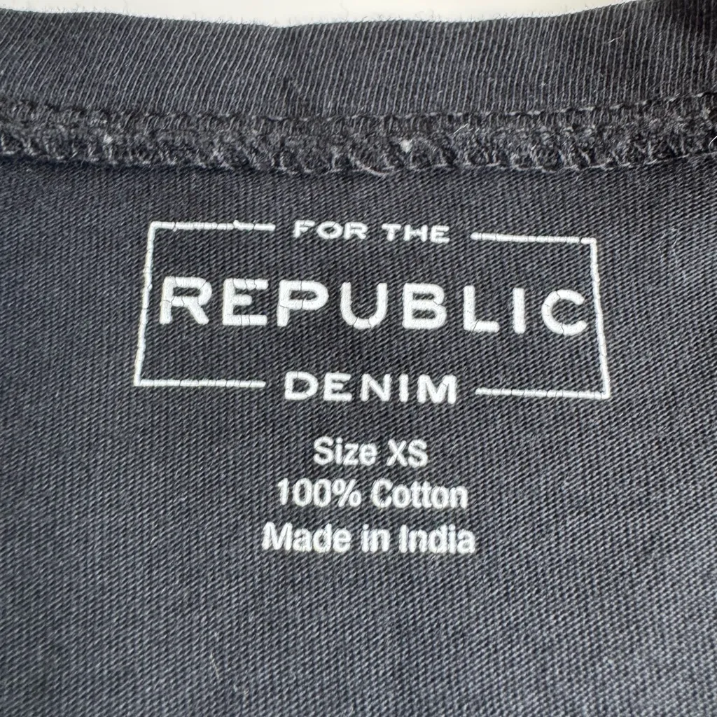 For The Republic Peplum Pocket Black Long Sleeve Tee Size XS - Image 8