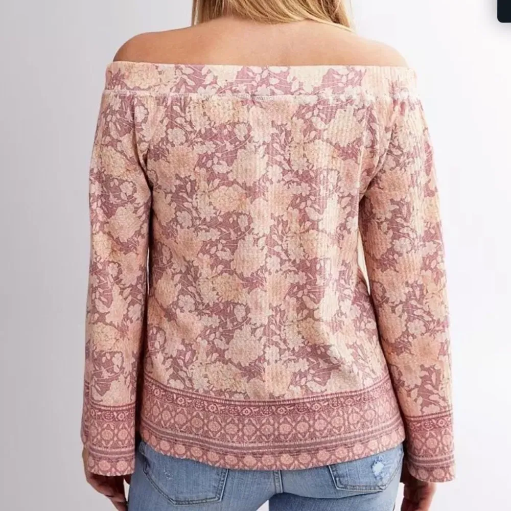 top off the shoulder floral print pink size S - Image 2
