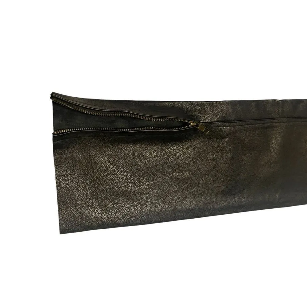 Meign Armour Women’s Heavy Moto Bike Leather Pants Black Size 32 Black - Image 6