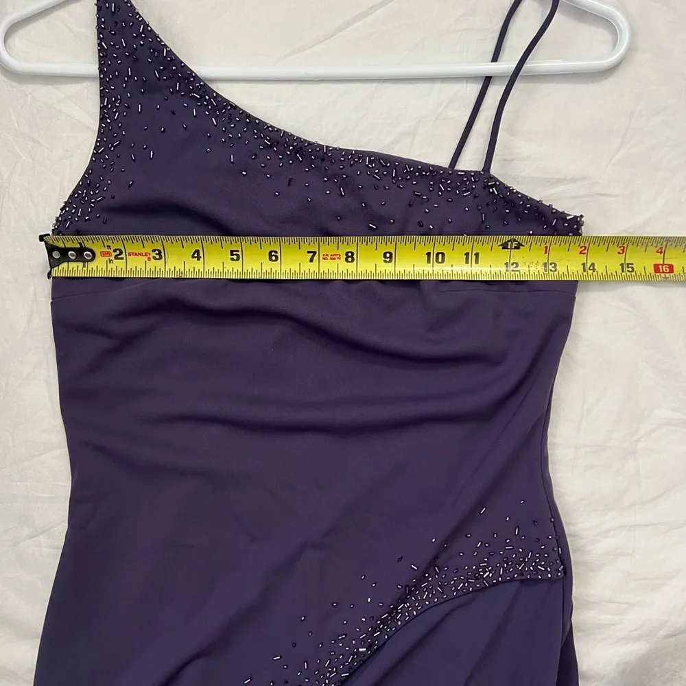 Vintage Niki 90s Purple Long Formal Dress with Beads - Image 4