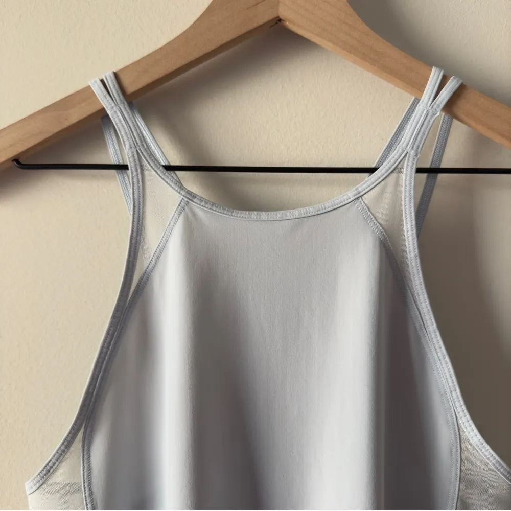 Lululemon Run Off-Route Tank top Fitted Sleeveless Blue sheer panel double strap - Image 3