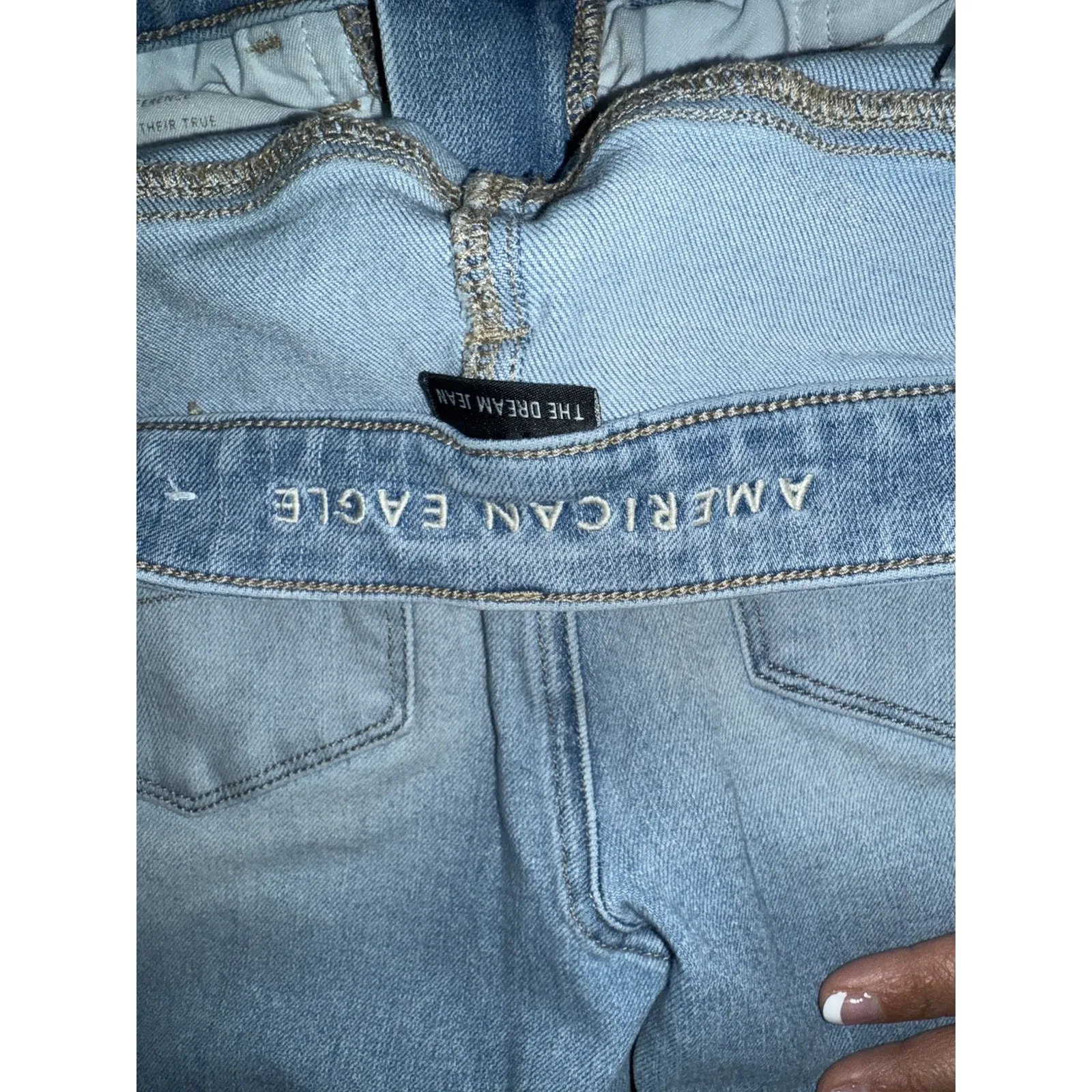 American‎ Eagle Jeans Women's 6 Blue Stone Wash Super Hi-Rise Jegging Jeans - Image 3