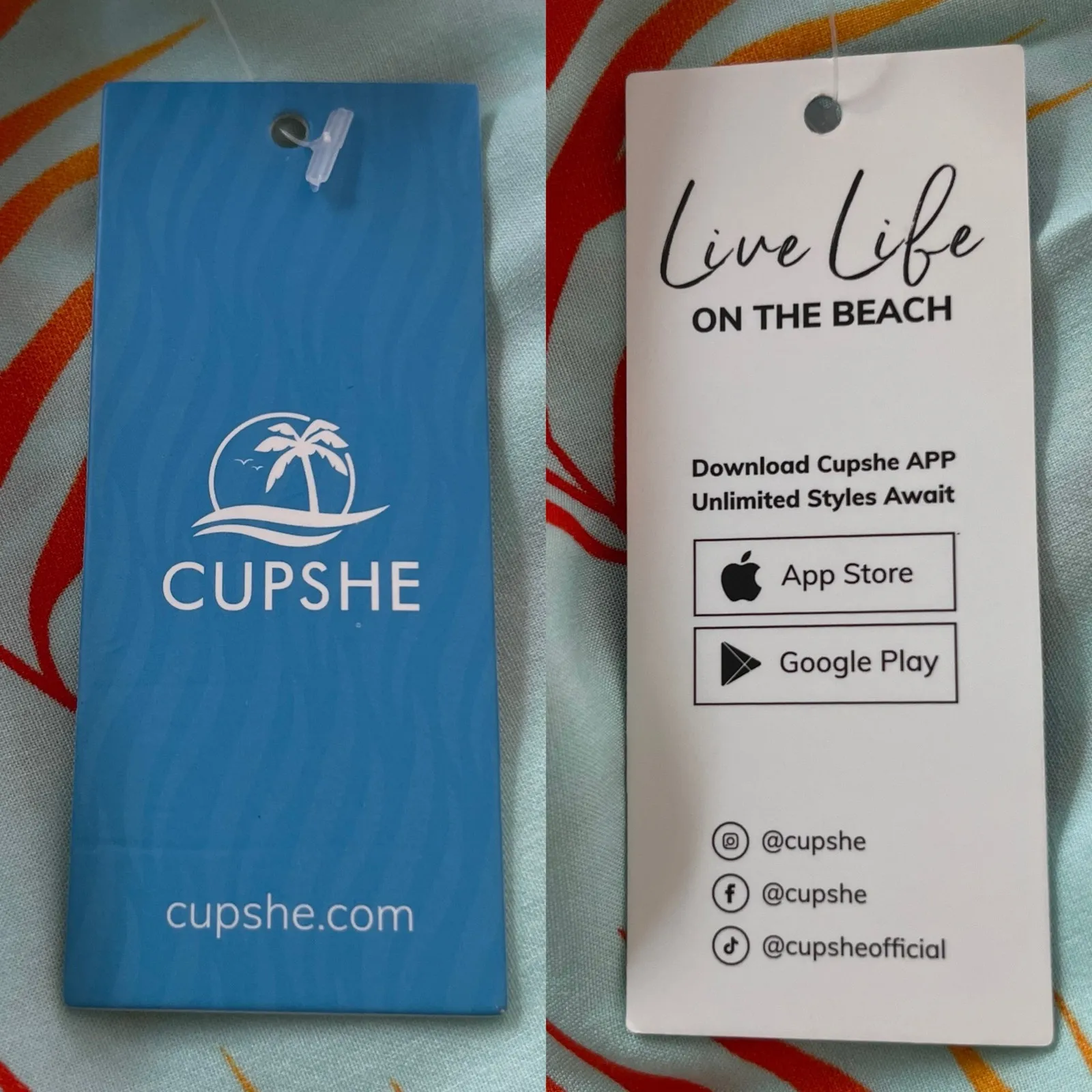 Cupshe  Teal Orange Tropical Flutter Sleeve Romper Large New - Image 9