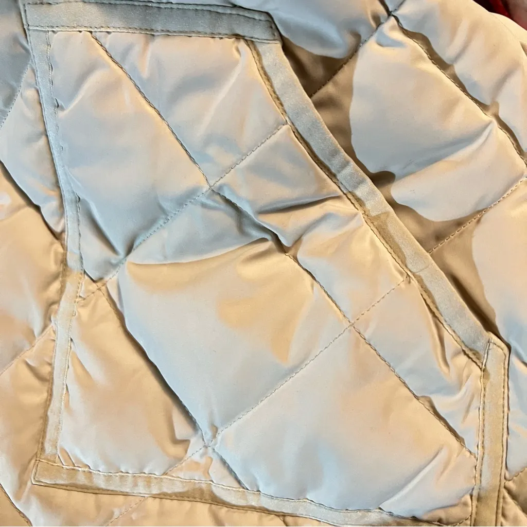 J.Crew Factory Quilted Beige Full Double Zipper Pull Down Puffer Vest-Size Small - Image 10