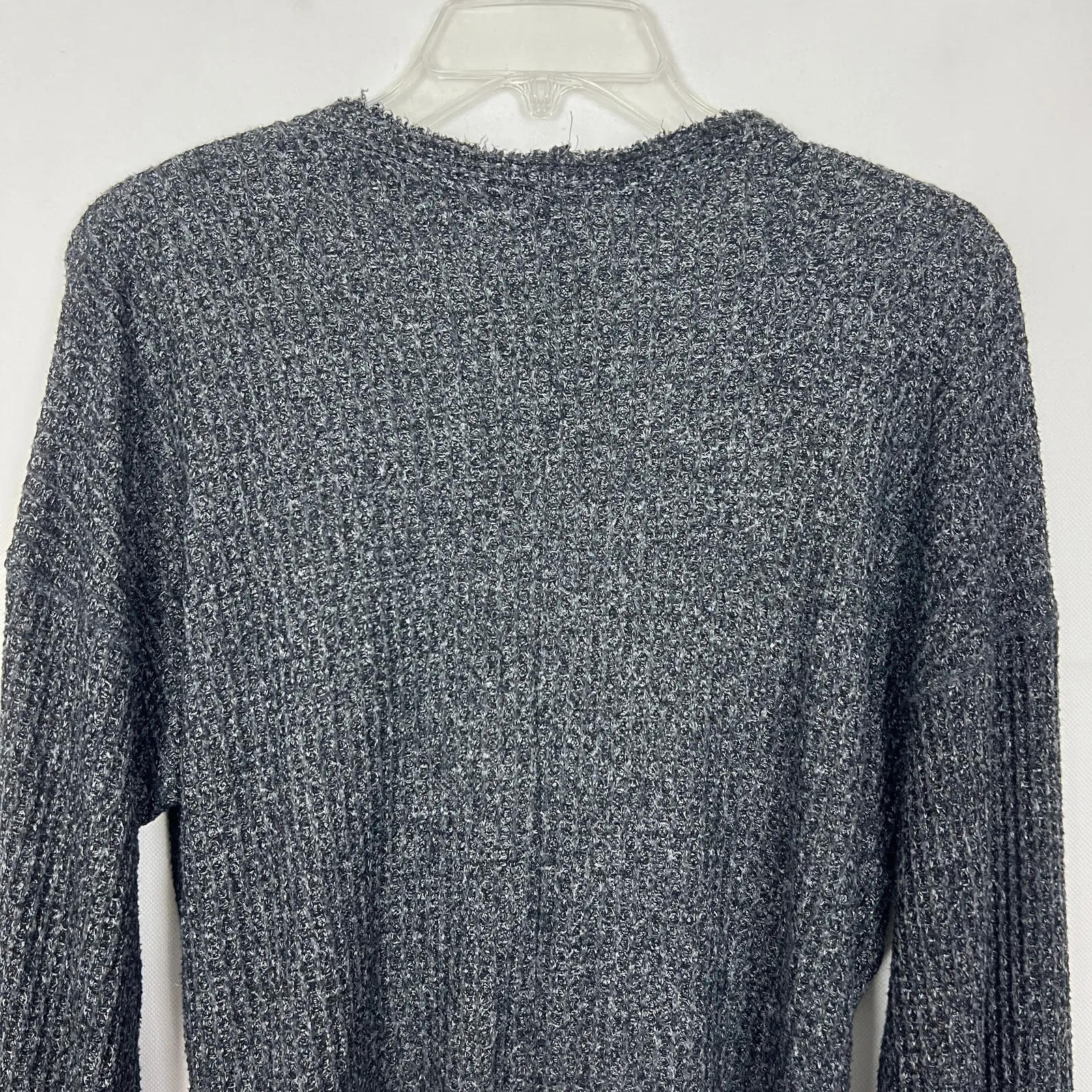 American Eagle 1/2 Button Oversized Cropped Sweater Size XS/S Waffle Knit - Image 6