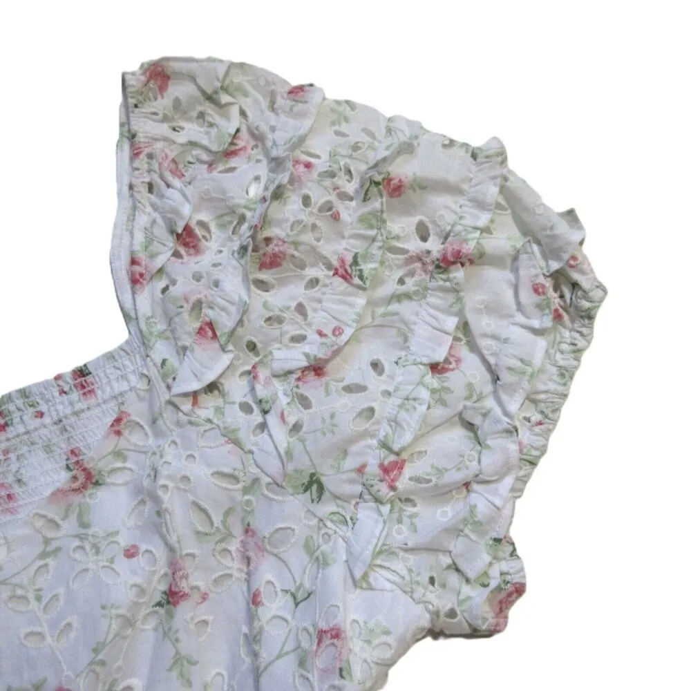 NWT LoveShackFancy x Target  Clementine in White Floral Eyelet Midi Dress 14 - Image 3