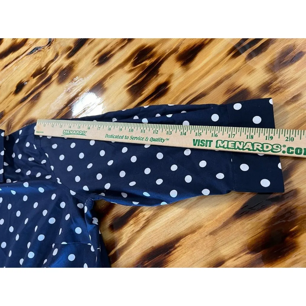 Chaps Women‎ Polka Dot Long Sleeve Button-Up Shirt Blue Size 2X No Iron Career - Image 7