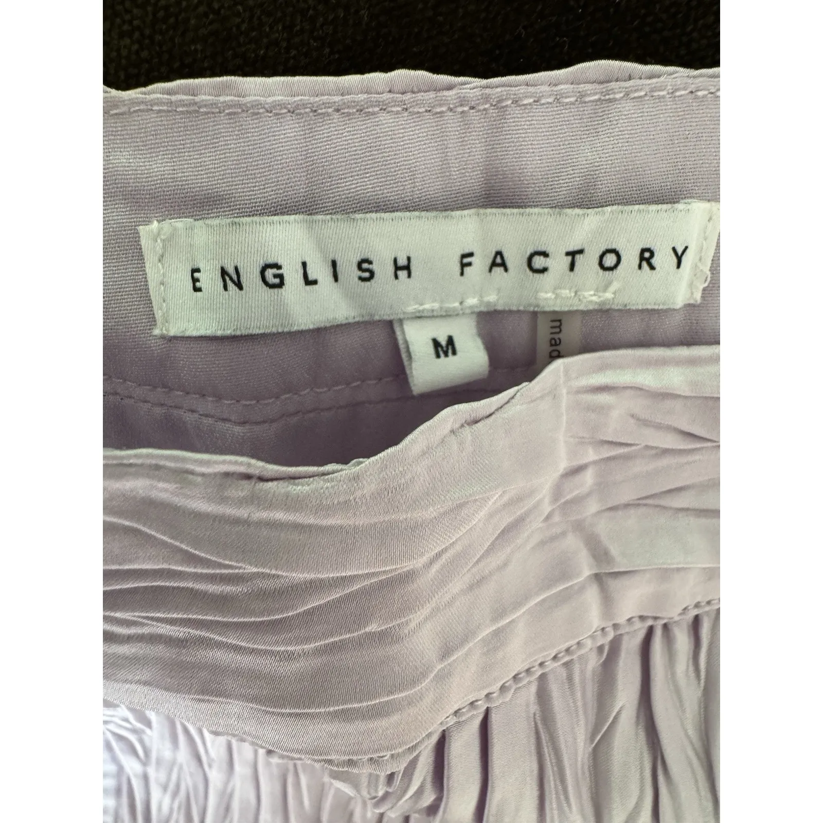 English Factory Lavender A Line Satin Crinkle Midi Skirt Size Medium - Image 4