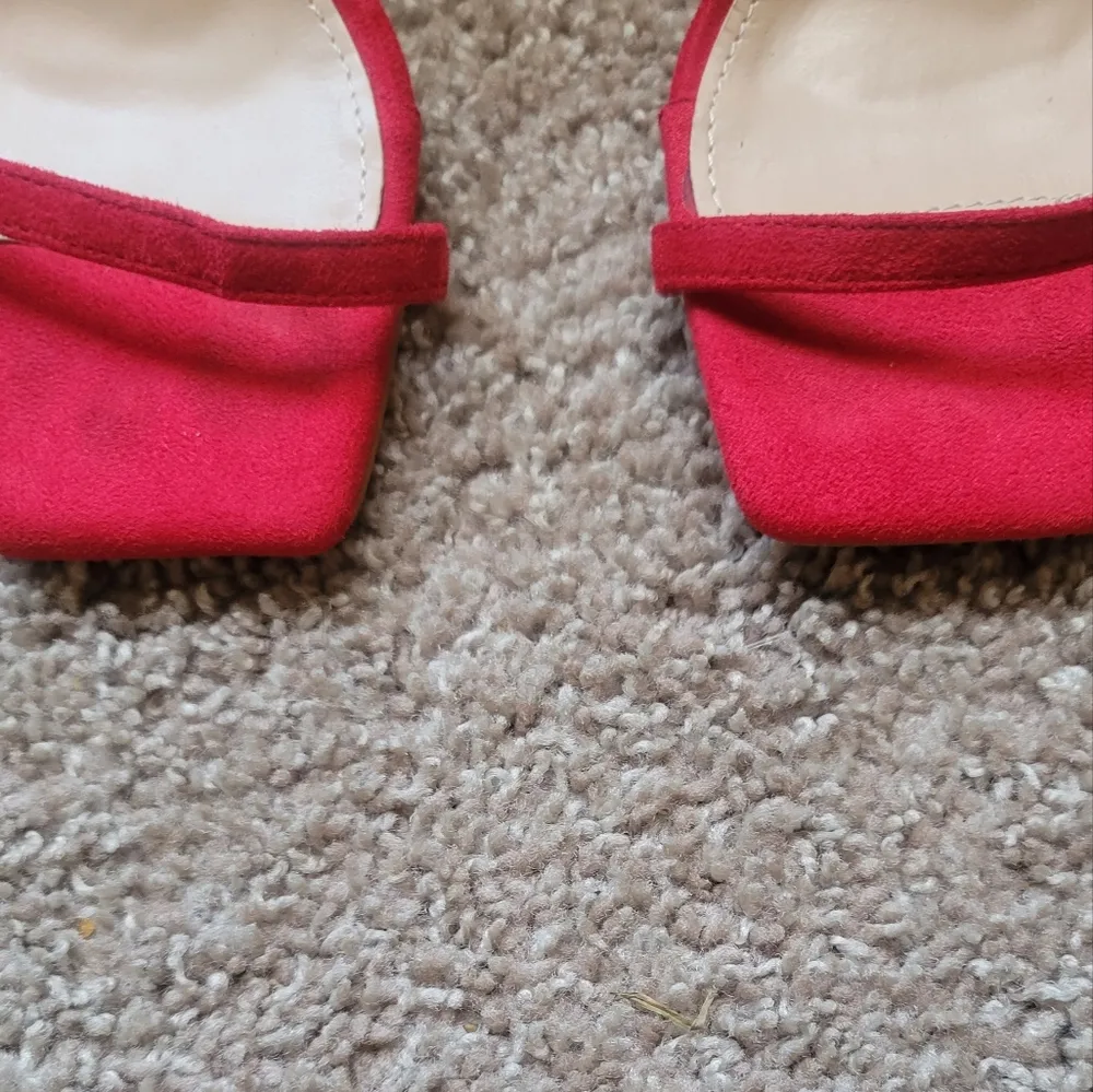 🔥SALE🔥She & IN Red Open Square Toe Heels 9 - Image 6