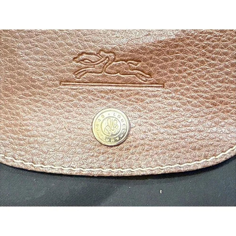 Longchamp Les Pliags Small Black Top Handle Nylon Packable Tote Bag Purse READ - Image 5