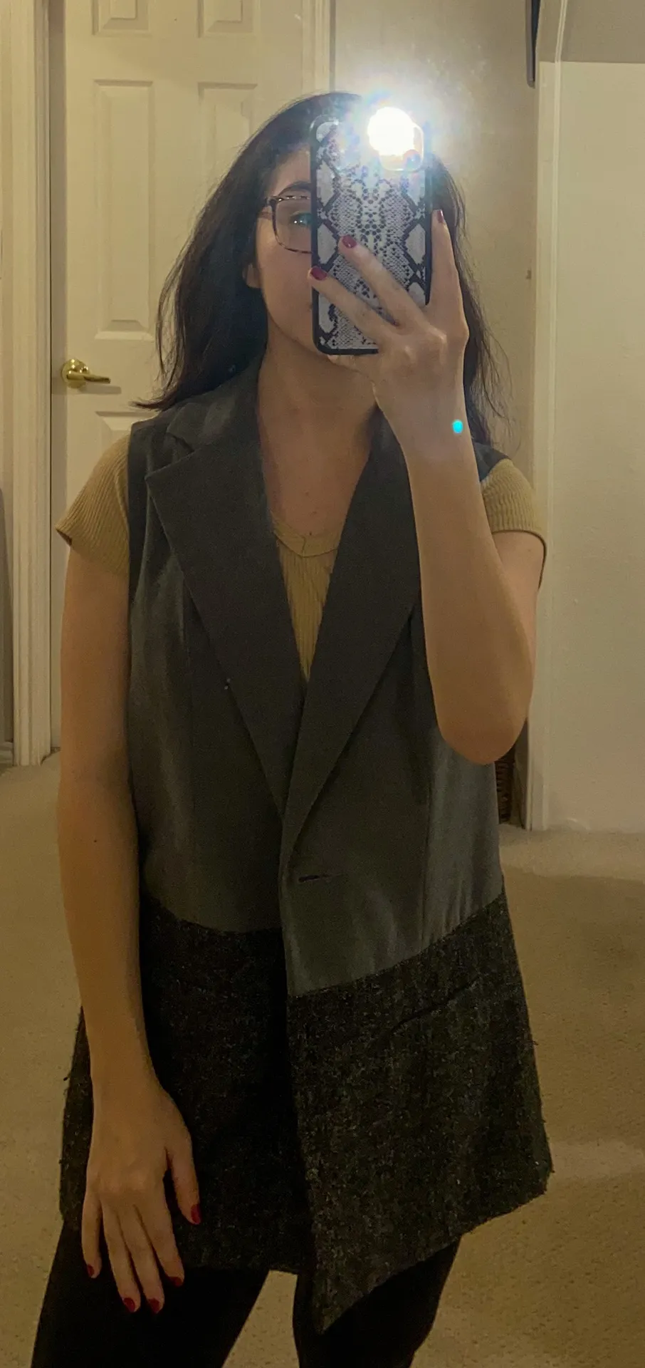 Over The Moon Sleeveless Blazer Vest Size Medium Two Toned Gray Size Medium - Image 2