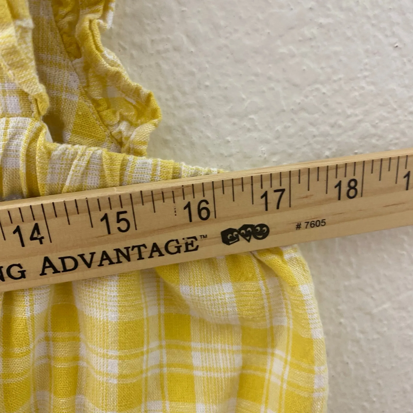 Hope & Henry Organic Cotton Yellow Ruffle Strap Mini Dress Size 10 Summer - Image 9