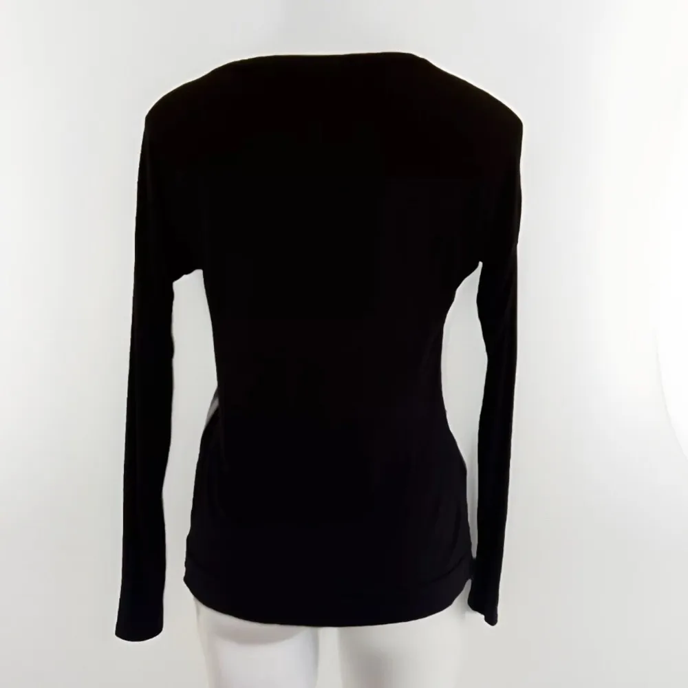 Apt 9 Floral Top Size XSMALL Long Sleeve minimalist Marble  black White - Image 11