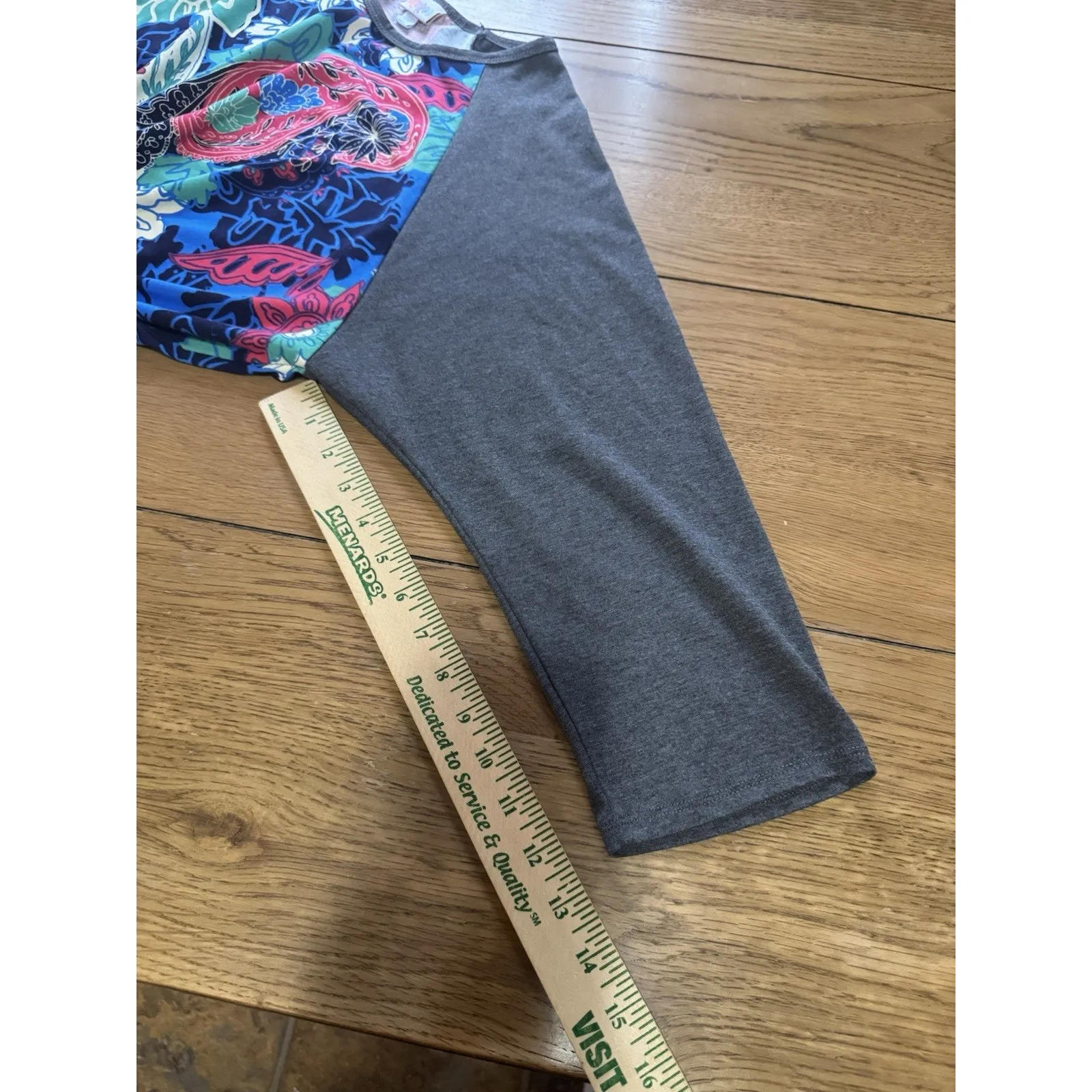 Lularoe Women Size 2XL 3/4 Sleeve Shirt Floral Paisley Loungewear Casual Teacher - Image 7