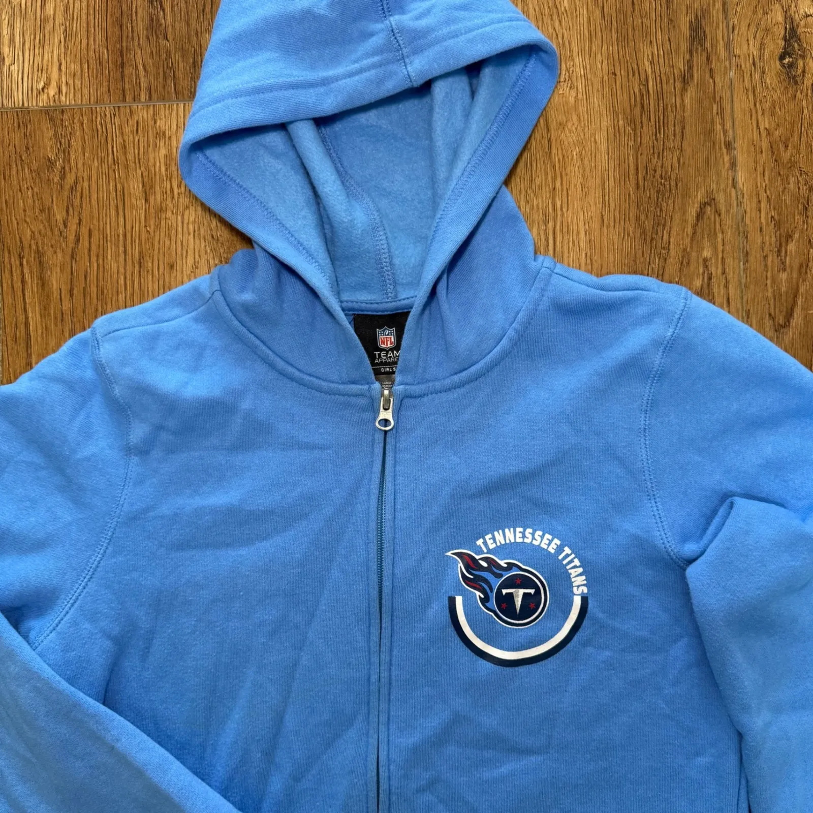NFL Tennessee Titans Zip Up Hoodie Jacket Blue NFL Team Apparel Girls XL (16) - Image 2