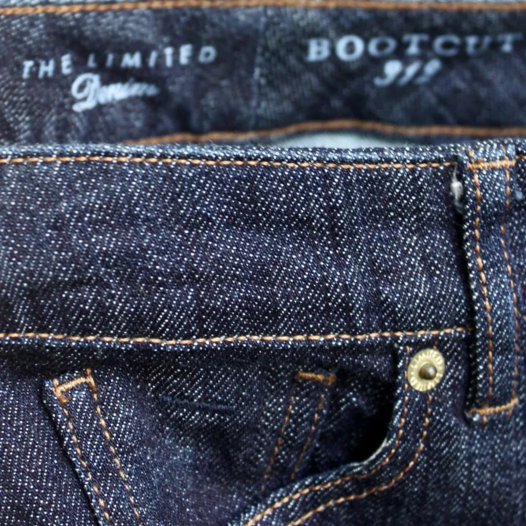 The Limited Denim Dark Blue Heavyweight Denim Bootcut Fitted Jeans Pants 0 - Image 10