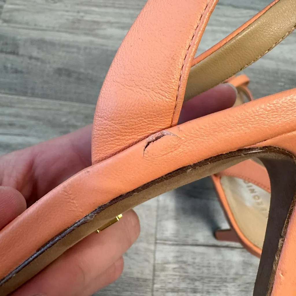 Veronica Beard coral slingback heels flawed size 9.5 womens - Image 9