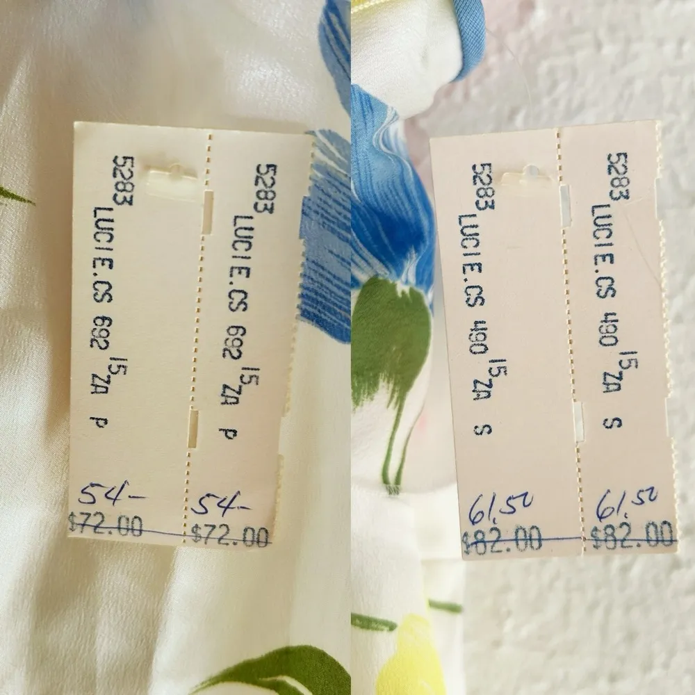 Vintage Claire Sanders by Lucie Ann Maxi Nightgown & Robe Floral Set NWT Small White - Image 8