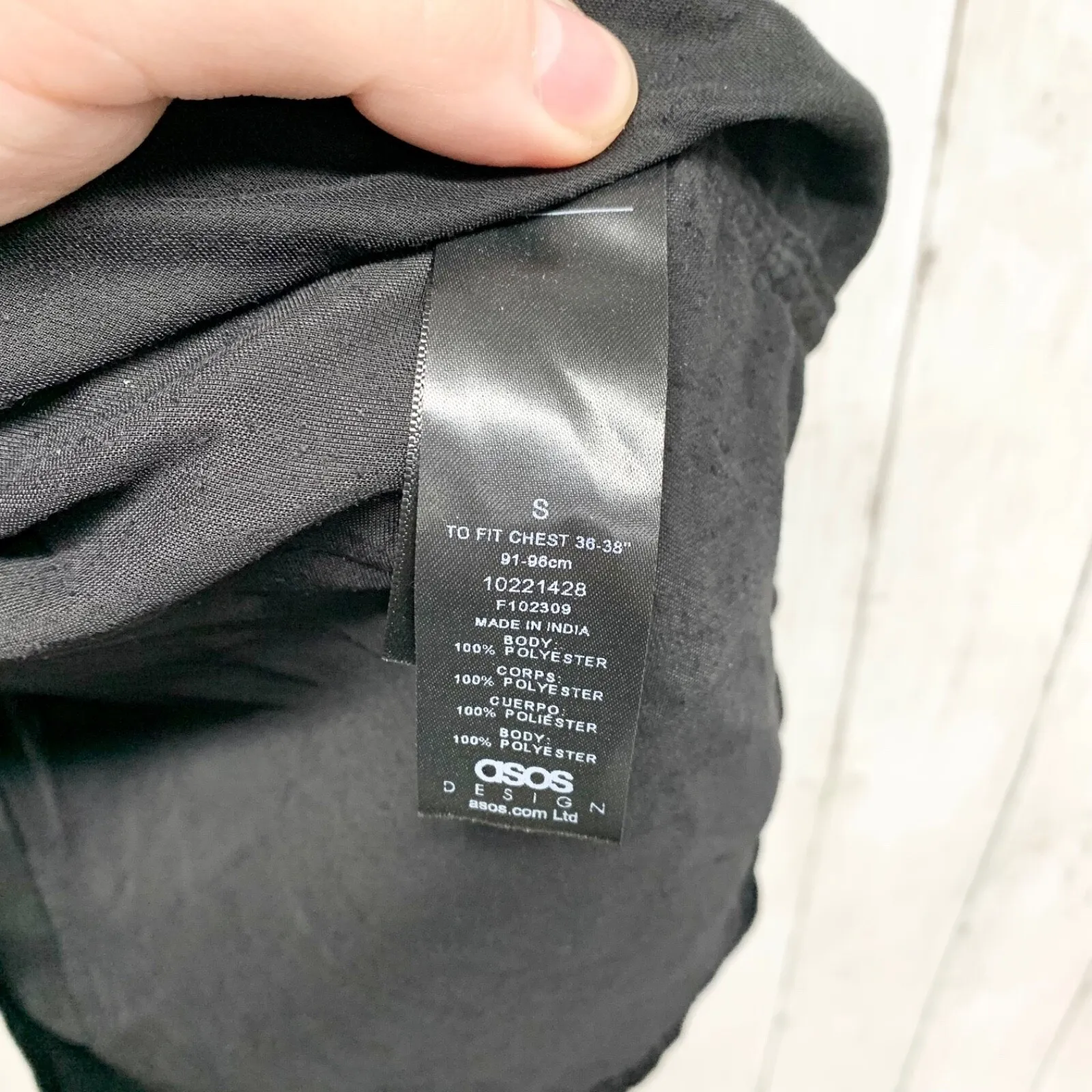 Asos Top Women Size Small Long Sleeve Mock Neck Zip Closure Velvet Blouse Black - Image 3