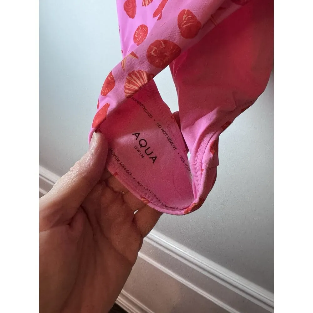 Aqua Swim sea shell Printed One Piece Swimsuit pink/red Sz small NWT $98 - Image 6