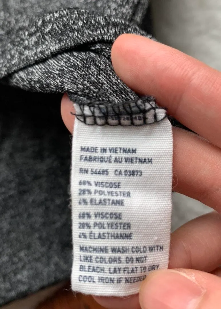 AEO Grey Fitted 3/4 Sleeve Crewneck Swing Top XS - Image 6