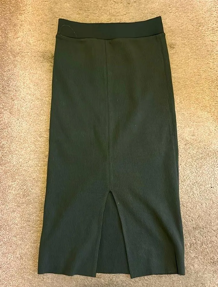 NWOT JAMES PERSE ARMY GREEN RIBBED SKIRT! Size 2 - Image 3