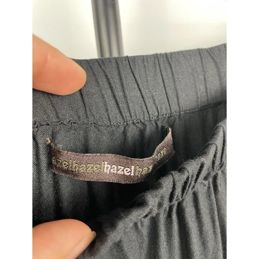 Azel Hazel Black Colorful Embroidered Handkerchief Hem‎ Elastic Waist Skirt Sz L Size L - Image 8