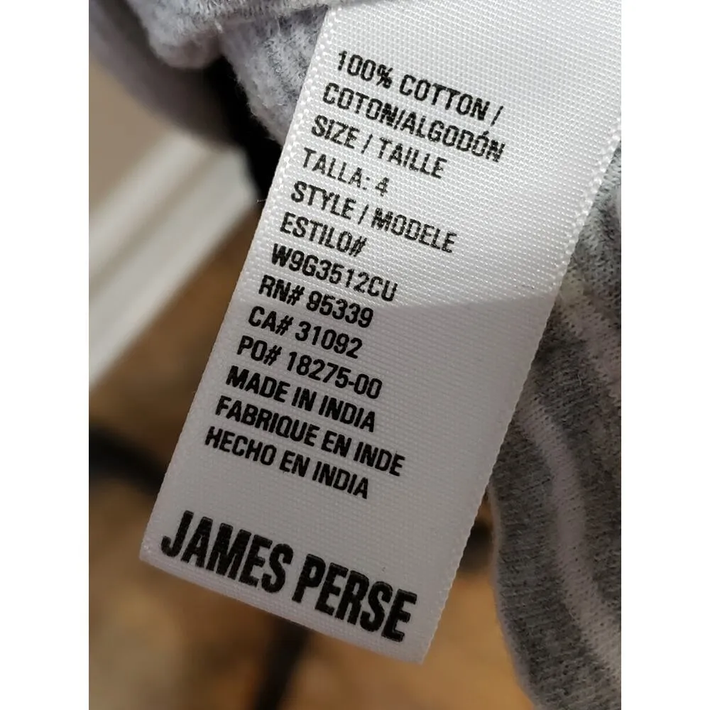 Standard James Perse Sweatshirt Womens Size 4 Gray Striped Hooded Drawstring - Image 6