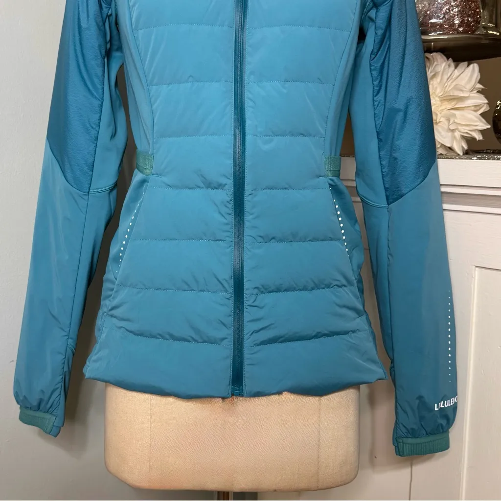 Lululemon  Down For It All Jacket Winter Coat Oceanic Size 6 Small - Image 5