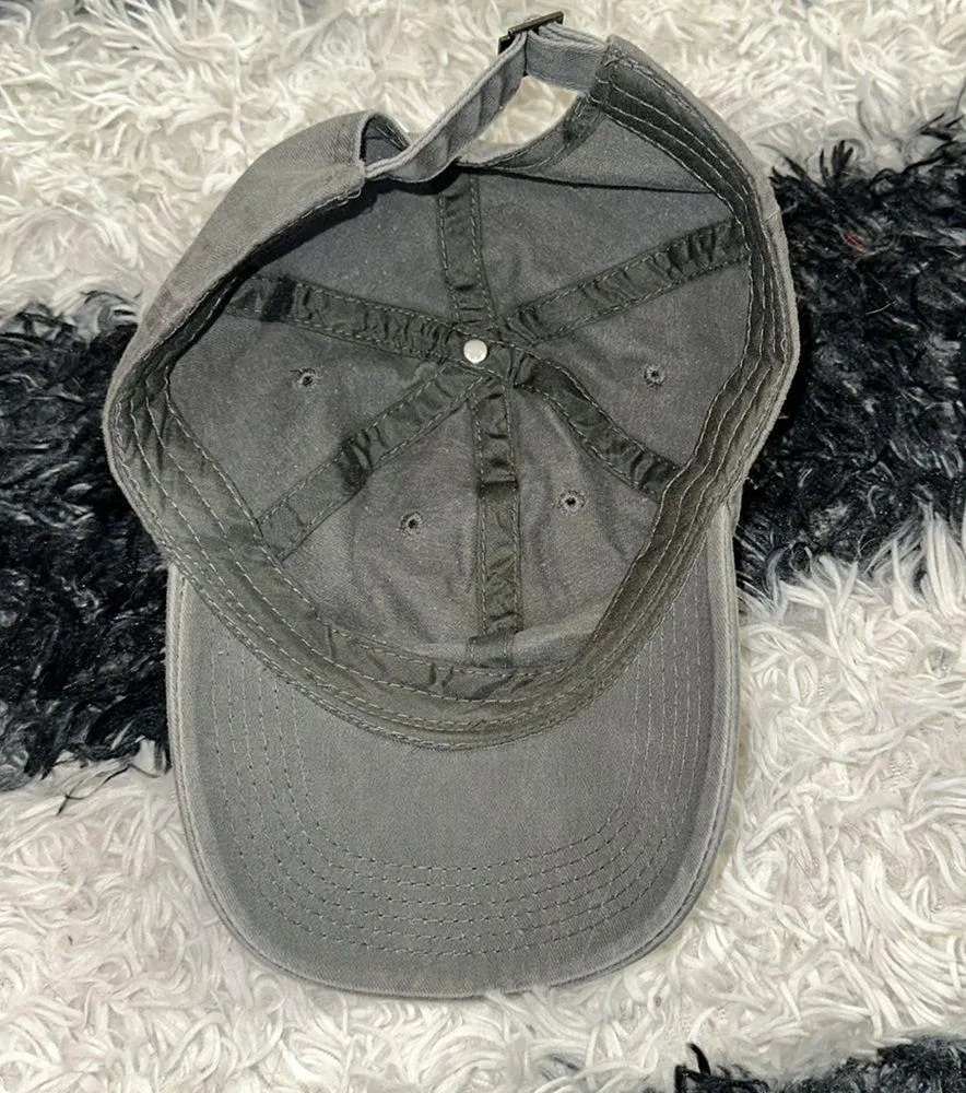 Women’s Gray Camping Hair Don't Care Baseball Cap, One Size - Image 6