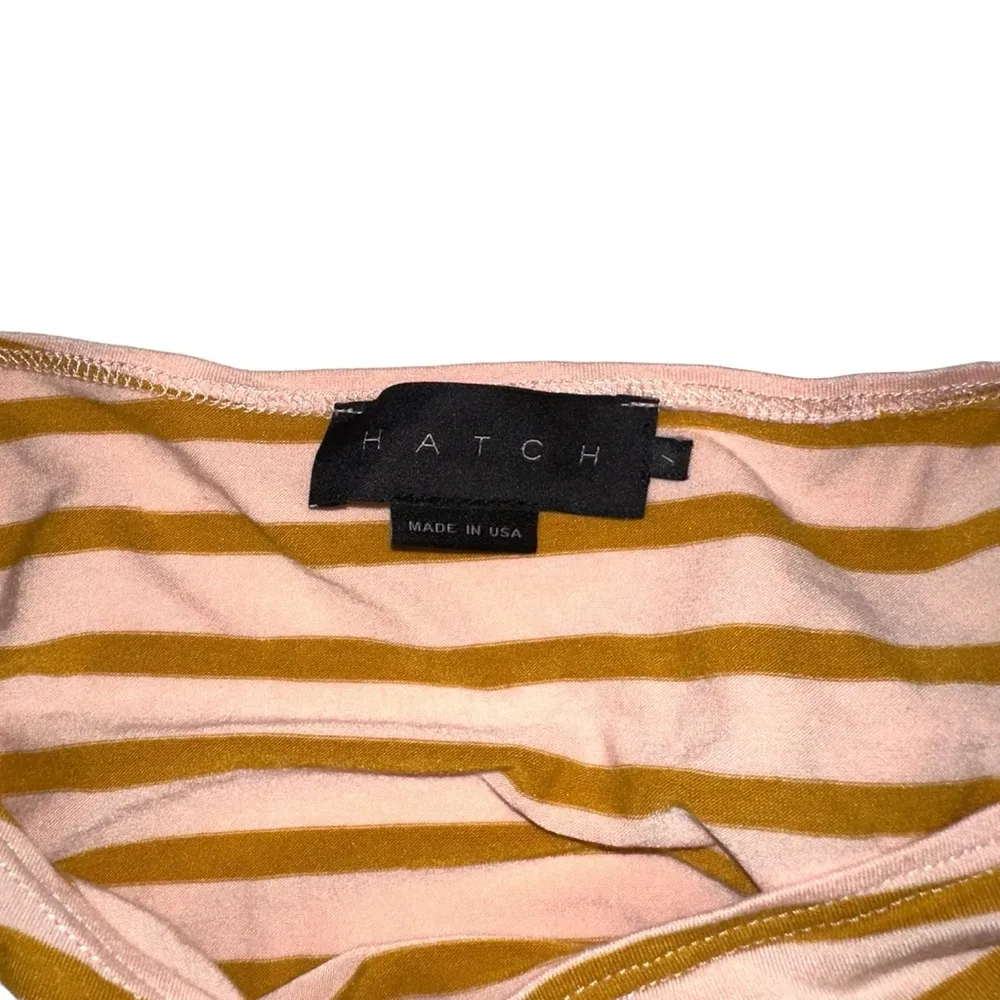 HATCH Maternity Long Sleeve Striped Boat Neck Pink Yellow Top 1 (SMALL) Size undefined - Image 3