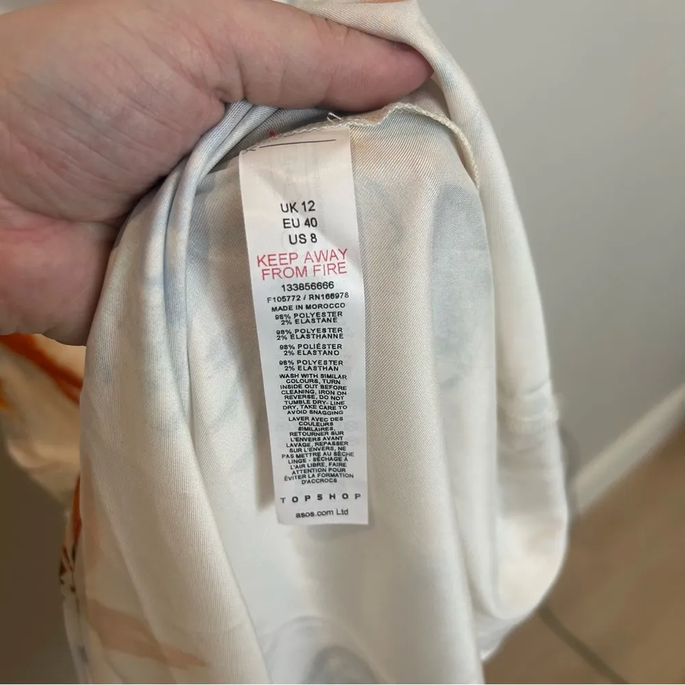 Women’s Top Shop Square Neck Tie Shoulder Cami Slip Dress, Floral, 8 - Image 5