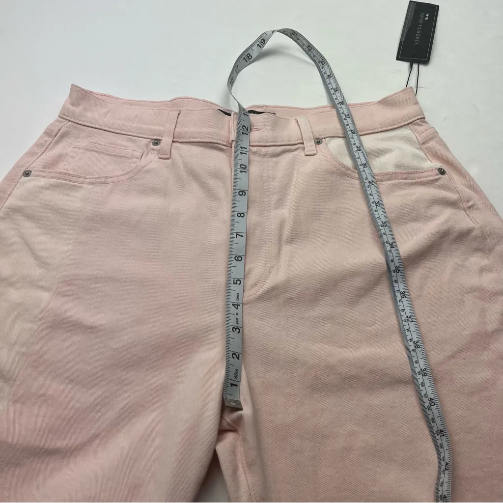 Veronica Beard Jeans Charlie Barrel Leg High Rise Pink Color-block 31 / 12‎ NEW - Image 12