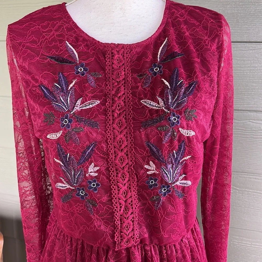 Francesca’s “Reagan” Embroidered Lace Dress - Image 3