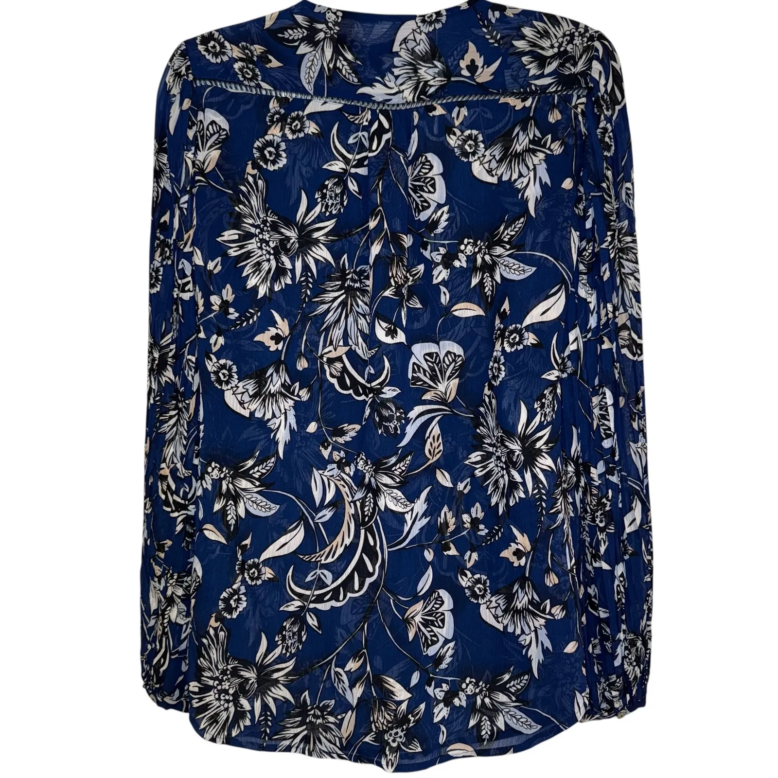 WHITE HOUSE‎ BLACK MARKET Iris Navy/Black Floral Wrap Surplice Blouse NWT Size 4 - Image 8