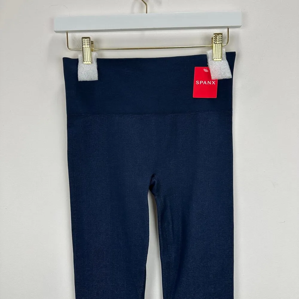 Spanx Seamless Track Stripe Legging Navy Haze High Waist Stretch 50232R S NWT - Image 6