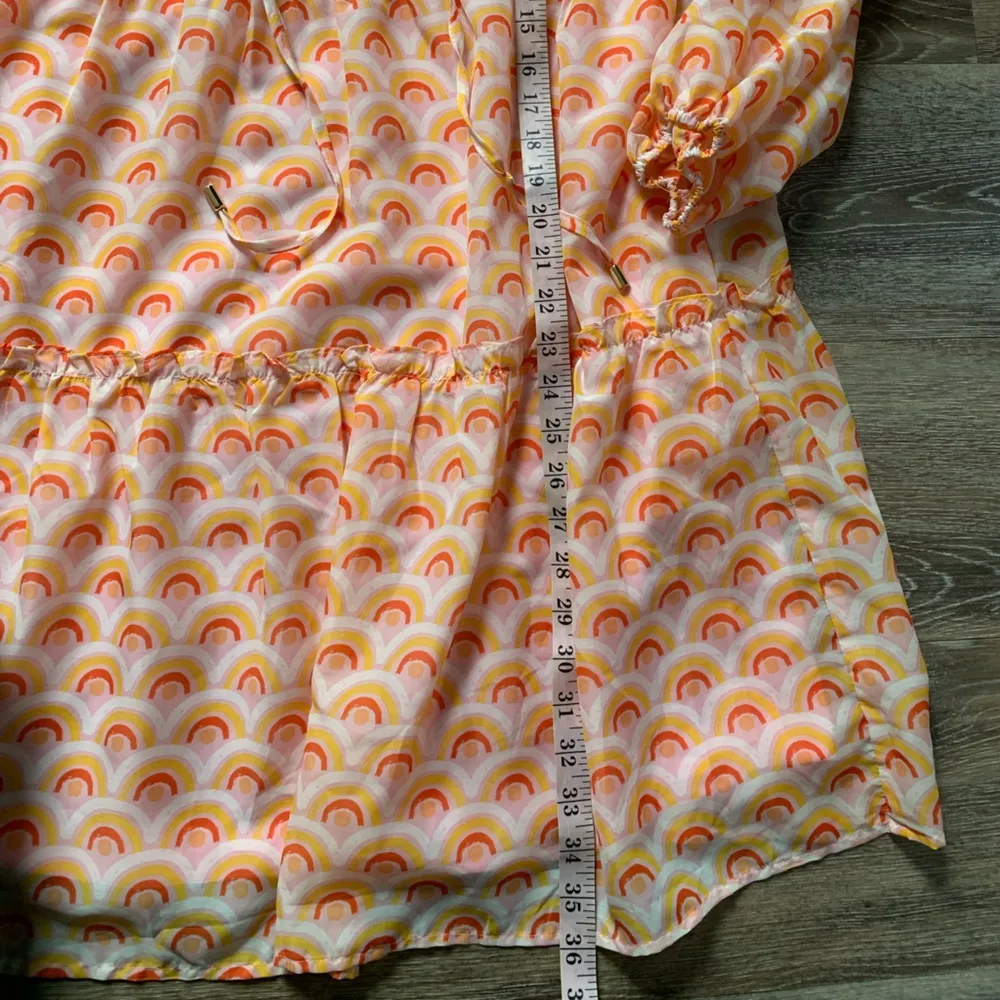 J. Marie Long Sleeve Mini Dress Orange and Pink Rainbow M Size M - Image 6