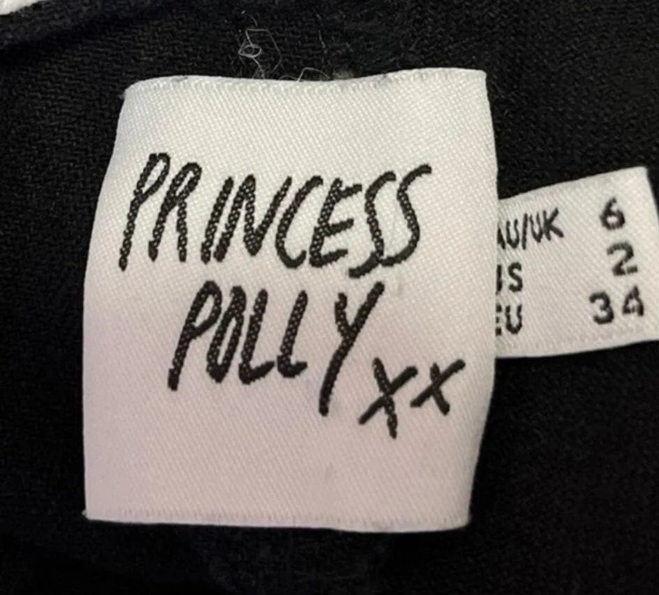 Princess Polly Black Low Rise Straight Leg Crop Trousers Denim Jeans Pants Sz 2 - Image 4